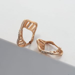 Signature Hoops with Diamonds Border 14mm