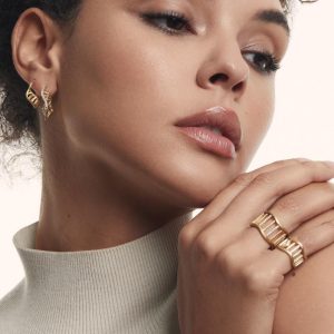 Signature Hoops with Diamonds Border 18mm